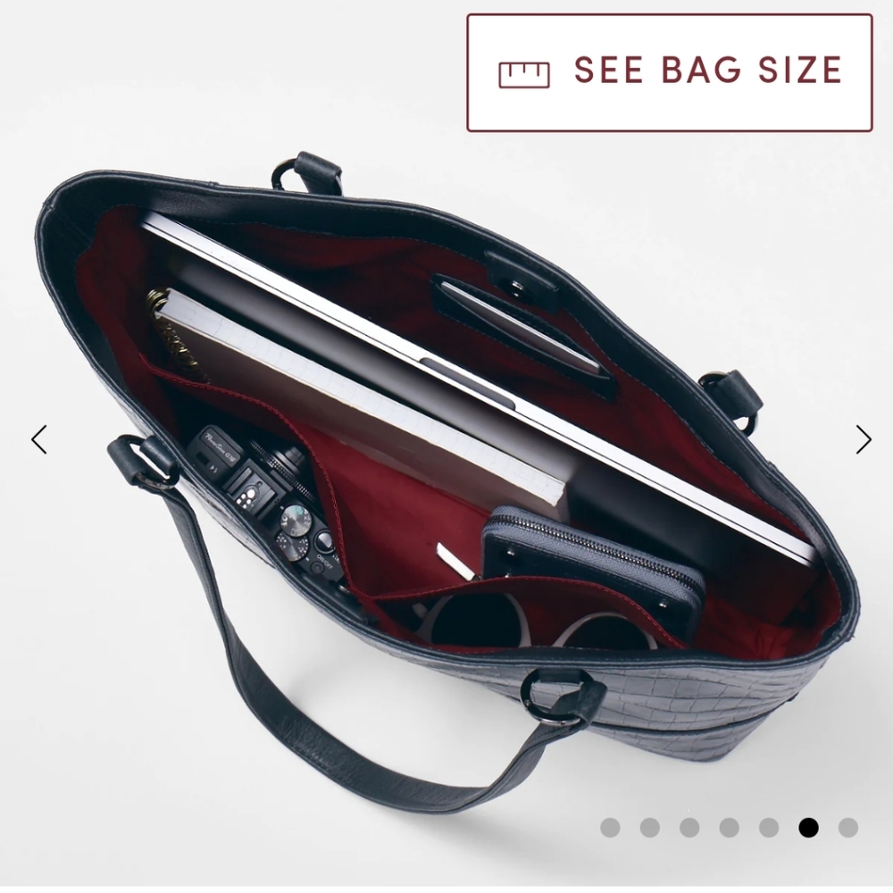 NWT, HAMMITT ANDERSON LARGE TOTE IN BLACK CROCODILE & GUNMETAL HARDWARE - Picture 15 of 16